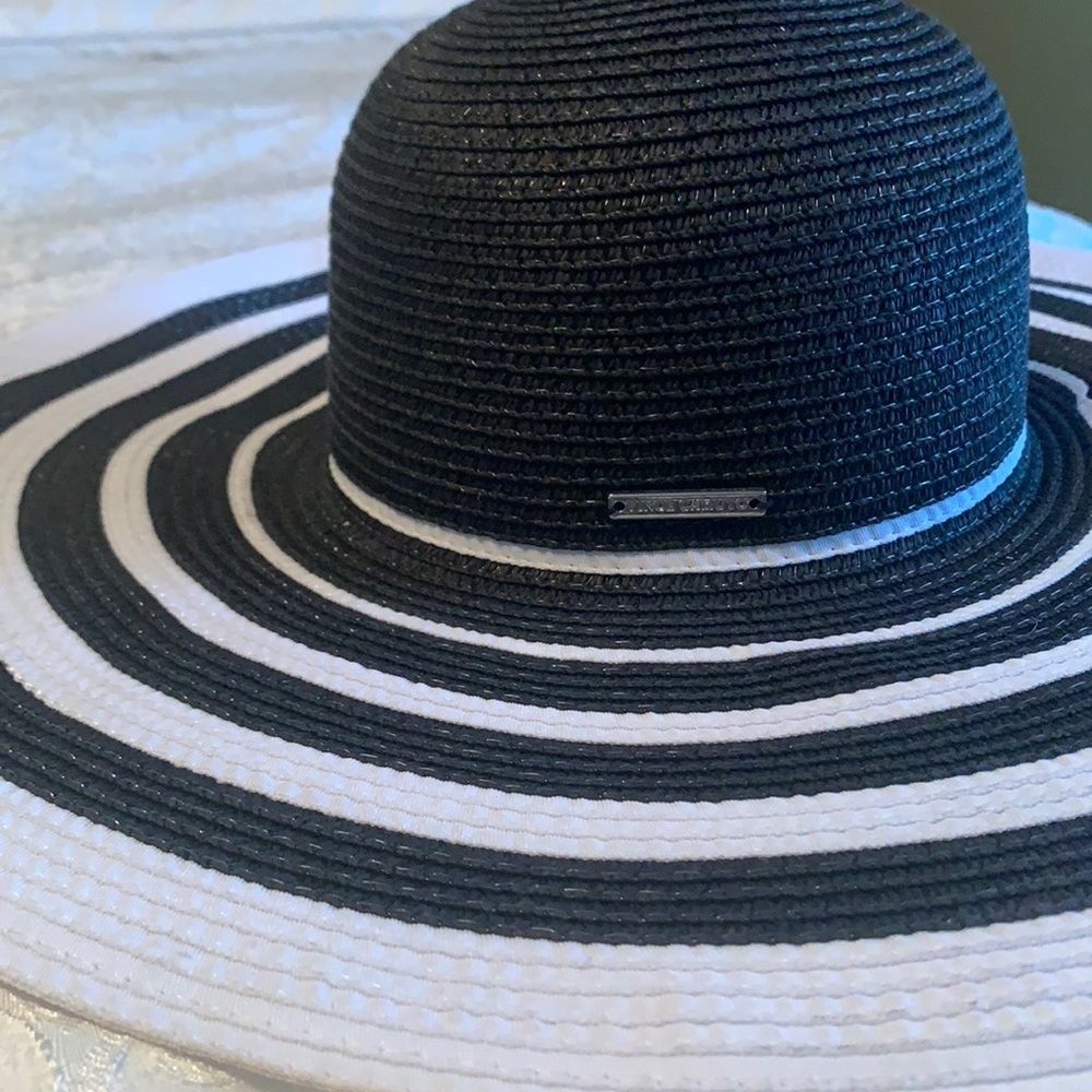 Vince Camuto Ribbon Stripe Floppy Hat